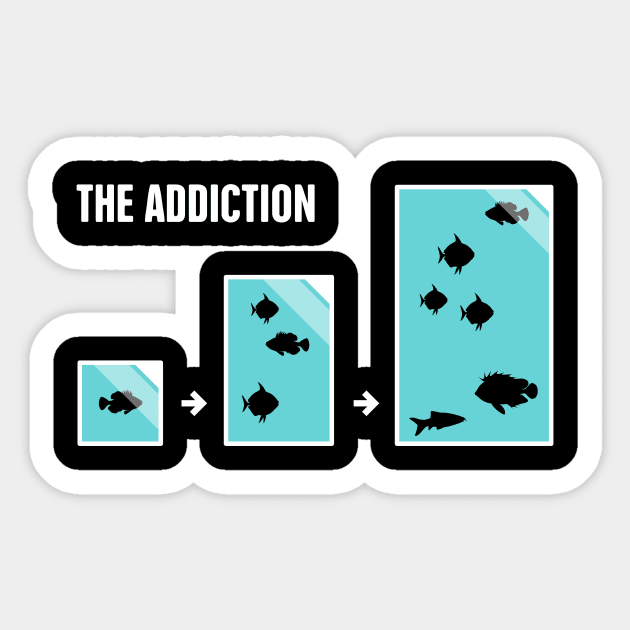 Funny Fish Aquarium Addiction Sticker by Wizardmode